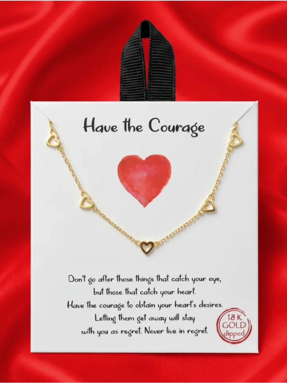 'Have the Courage' 18K Gold Dipped Heart Necklace